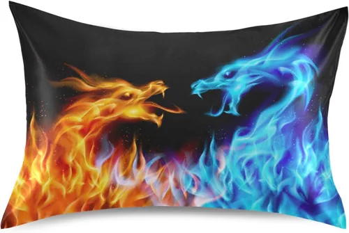 Vista 36 de Fundas de almohada de seda con estampado negro de camión monstruo para cabello y piel, suave, transpirable, suave, refrescante, funda de almohada