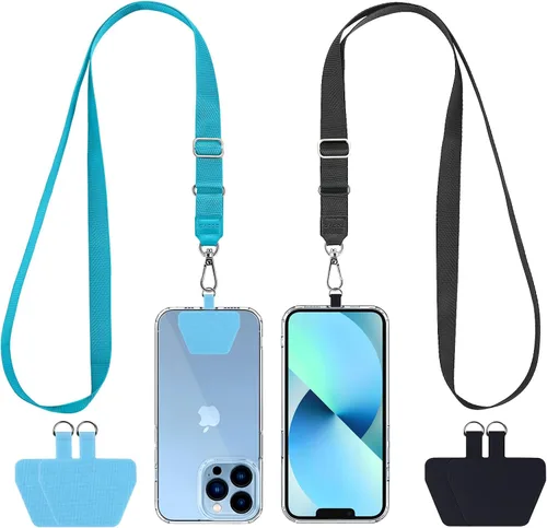 Vista 19 de CACOE Cordón para Teléfono 2 Piezas Correa Ajustable para el Cuello, 4 Piezas Parches, Cordones para Teléfono de Poliéster Multifuncionales