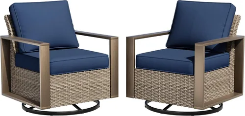Vista 48 de Sofá de Mimbre Metálico para Patio de 75", Sofá Sillón de Ratán para Exteriores de 3 Asientos para Todo Tipo de Clima con Cojines Premium