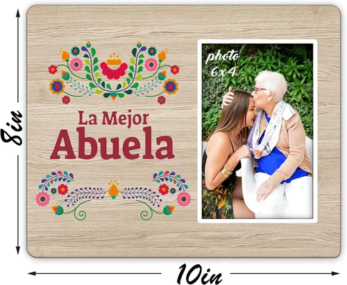Vista 2 de KU-DaYi Marco de fotos de regalo para abuela, cumpleaños, Navidad, Día de la Madre, Acción de Gracias, de nieto, nieta, marco de fotos español