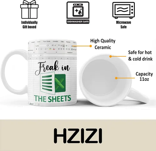 Vista 7 de Taza divertida de contador de Freak In The Sheets, regalos divertidos de contabilidad de fantasmas para hombres, mujeres, compañeros de trabajo