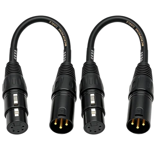 Vista 4 de CNCESS Adaptador XLR macho de 3 pines a XLR hembra de 5 pines, 6 pulgadas