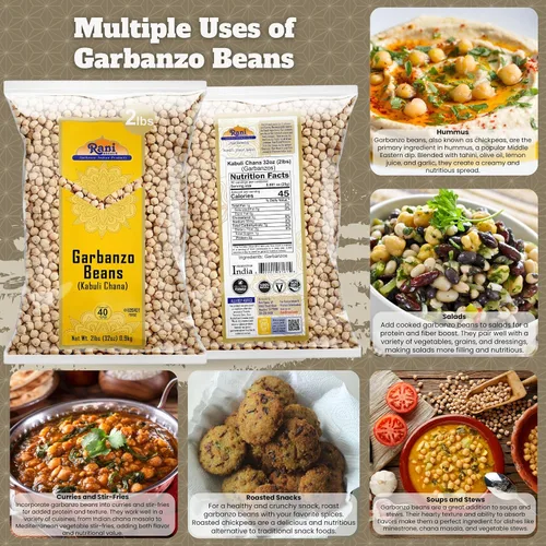 Vista 3 de Rani - Garbanzos (Kabuli Chana) 32oz (2lbs) 908g ~ Completamente naturales Vegano Apto para gluten Sin OGM Kosher De origen indio