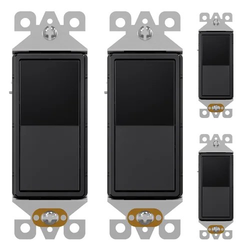 Vista 19 de AIDA Paquete de 1 interruptor de luz basculante Decora de 3 vías, interruptores de luz eléctricos con conexión a tierra automática de 15 amperios