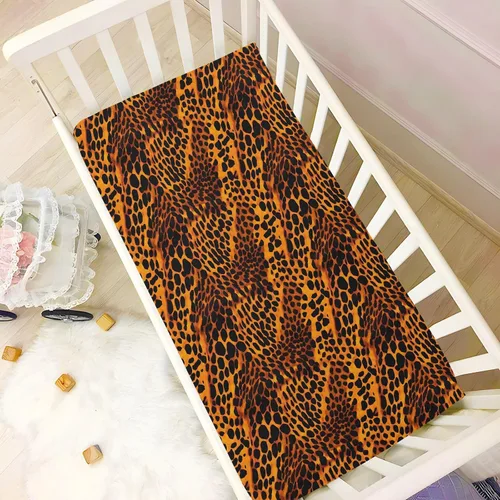 Vista 6 de Fitted Crib Sheets Animal Print Leopard Baby Crib Sheets for Boy & Girl Toddler Mattress Sheets 21216606