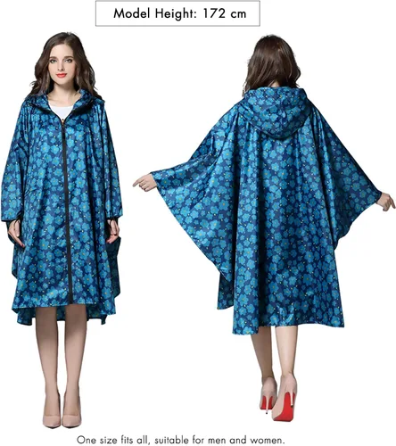 Vista 6 de Anyoo Poncho de lluvia impermeable ligero reutilizable senderismo chaqueta con capucha para actividades al aire libre