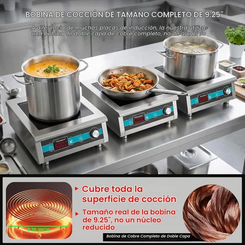 Vista 5 de 5000W - Placa de inducción comercial, quemador de inducción de 220 V