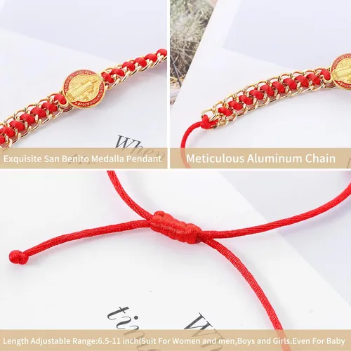 Vista 3 de Pulseras de rosario de 612 piezas de Virgen María, San Benito y San Judas Tadeo, regalo para mujeres, hombres, niños pequeños y niñas, cristal