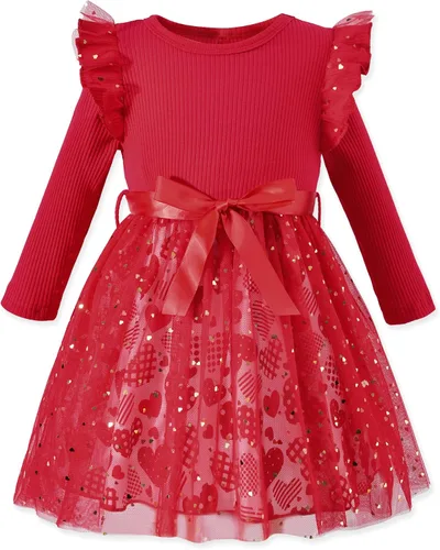 Vista 8 de Vestido de tul de manga larga para niña pequeña de 1 a 5 años Negro