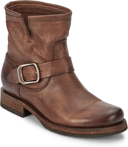 Vista 3 de Frye Veronica Botines para mujer hechos de cuero cepillado de grano completo con herrajes de metal antiguo e impermeables construcción de ribete