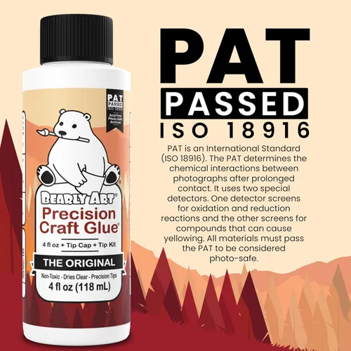 Vista 5 de Pegamento Bearly Art Precision Craft – El original – 4 oz – Kit de punta incluido – Se seca transparente – Punta de metal – Resistente a las arrugas