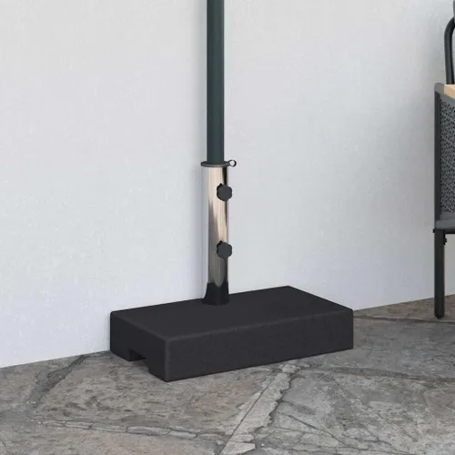 Vista 2 de vidaXL Umbrella Base, Patio Umbrella Stand for Poles of 1.5"/1.9", Parasol Base for Outdoor Garden Deck Porch, Granite 55.1 lb Rectangular Black