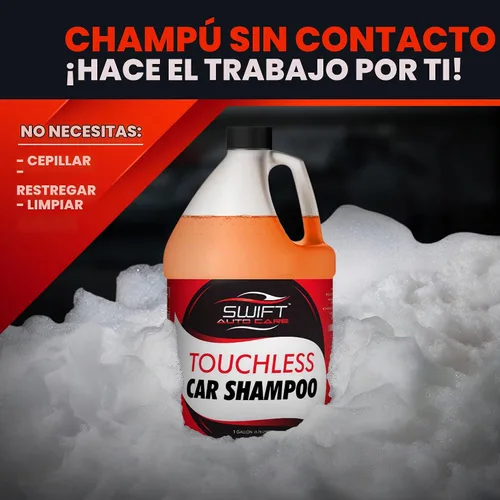 Vista 4 de Swift - Champú para lavado de autos sin contacto (1 galón), no requiere cepillado, jabón de coche de alta espuma, para trabajo pesado, detergente