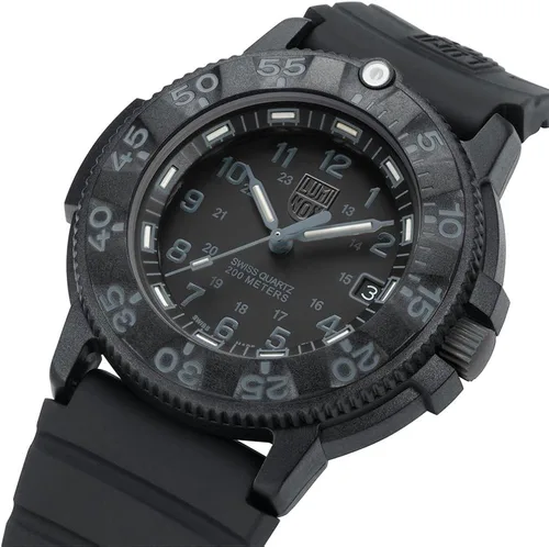 Vista 5 de Luminox 3001.BO Reloj de cuarzo de goma negra para hombre, Negro, Casual