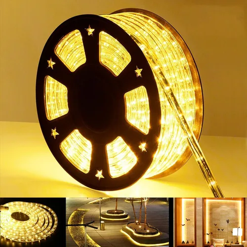 Vista 18 de Serie de luces LED de 50 pies con 360 luces LED, tubo flexible conectable con 8 modos, iluminación LED a prueba de agua para interiores