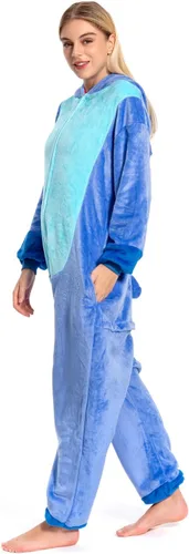 Vista 5 de Wallvhion Pijama de una pieza unisex para adultos, trajes de una pieza para mujeres y hombres, cosplay, ropa de dormir de Halloween