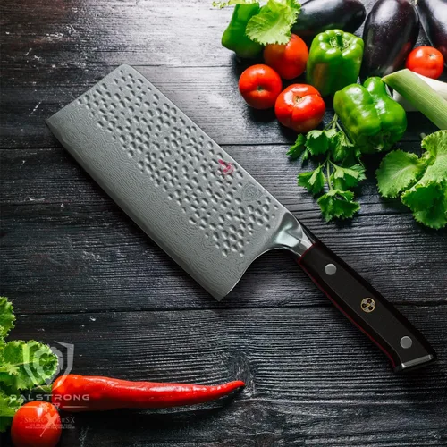 Vista 6 de Dalstrong Shogun Series ELITE - Cuchillo de carnicero para carne, 7 pulgadas, afilado para afeitar, acero japonés súper acero, cuchillo de damasco