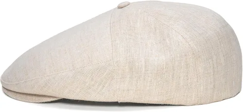 Vista 10 de Sterkowski Swede Cap Gorra plana 100% lino para hombres y mujeres Gorra de verano súper aireada de 5 paneles sin forro Negro