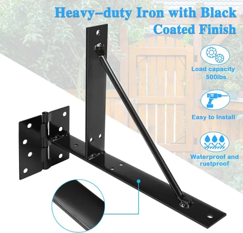Vista 3 de Kit de herrajes para puerta de valla resistente, kit anti caída, 2x4s ajustables para puertas de valla de madera, ventanas y puertas de cobertizo