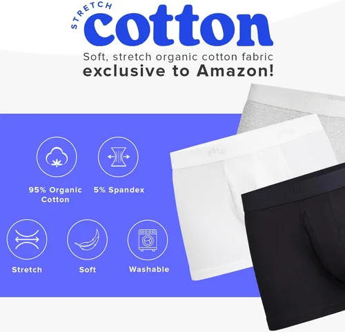 Vista 3 de MeUndies Ropa interior de algodón elástico para hombre con bragueta Paquete de 3 Tela exclusiva de Tienda