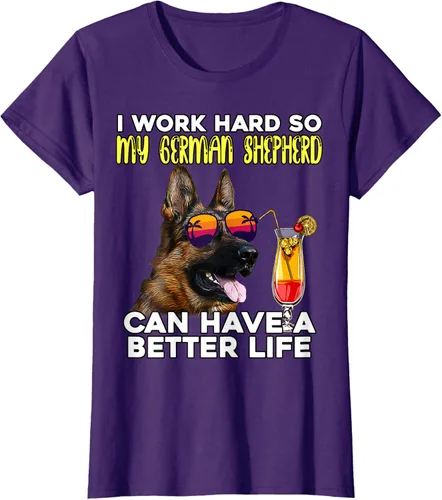 Vista 10 de Camiseta I Work Hard So My German Shepherd Can Have A Better Life Negro