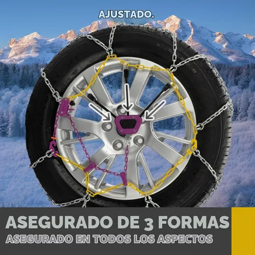 Vista 9 de Cadenas de nieve de ajuste automático para automóvil, ajuste rápido, fácil instalación, cadenas universales reutilizables para neumáticos