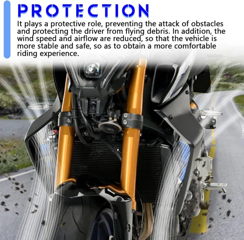 Vista 4 de Deflectores fijos de ala de carenado de aleta para motocicleta Downforce Downforce Downforce Naked Spoilers para Y.amaha MT09 MT 09 MT-09 SP 2021