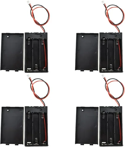 Vista 18 de HAHIYO Paquete de soporte de batería AA de 1.5 V con cubierta resistente de alambre, resortes flexibles, interruptor integrado, baterías, caja