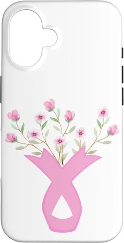 Vista 32 de Flower Jar Pink Ribbon Breast Cancer Awareness Month Women Case for iPhone 17