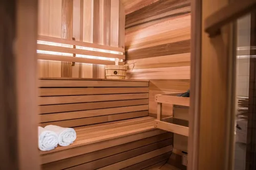 Vista 4 de Smartmak 4-10 persona modificada para requisitos particulares al aire libre sitio de sauna de vapor de madera, spa tradicional de madera de cedro