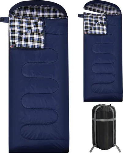 Vista 18 de REDCAMP Saco de dormir de franela para adultos, cómodos sacos de dormir de algodón para campamento, mochileros, senderismo, con capucha desmontable