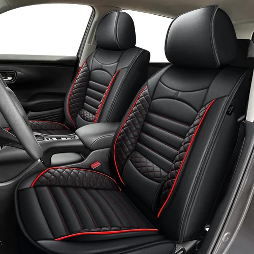 Vista 32 de 2 Fundas de Asiento Delantero Compatibles con Honda HRV Sport, LX, EX, EX-L, Touring 2016-2025 - Fundas de Asiento de Cuero Impermeables y #014 Beige