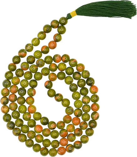 Vista 42 de Collar y Pulsera de Cuentas de Oración Japa Mala de Amazing Gemstone, 108 Cuentas para Meditación turquesa (African Turquoise)