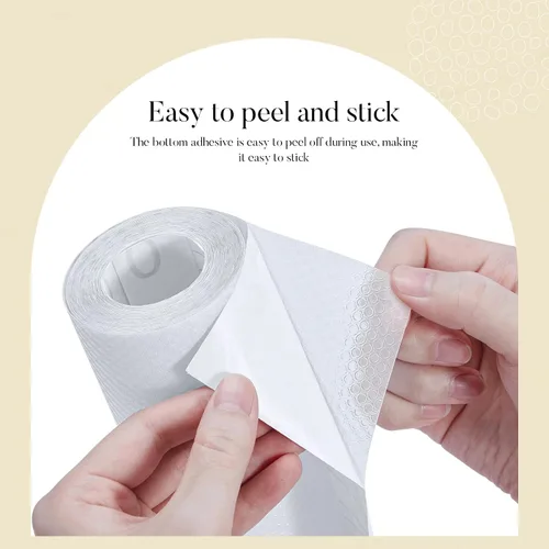 Vista 4 de Glotoch - Revestimiento autoadhesivo para estantes de cocina, revestimientos transparentes para estantes de despegar y pegar, papel de contacto