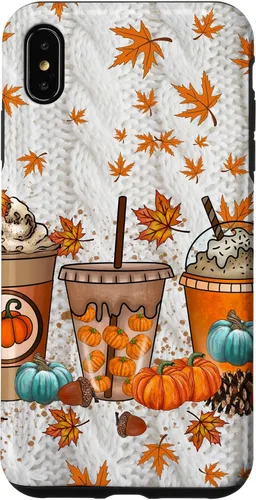 Vista 11 de iPhone 16 Thanksgiving Autumn Leaves Pumpkin Spice Knitted Print Phone Case