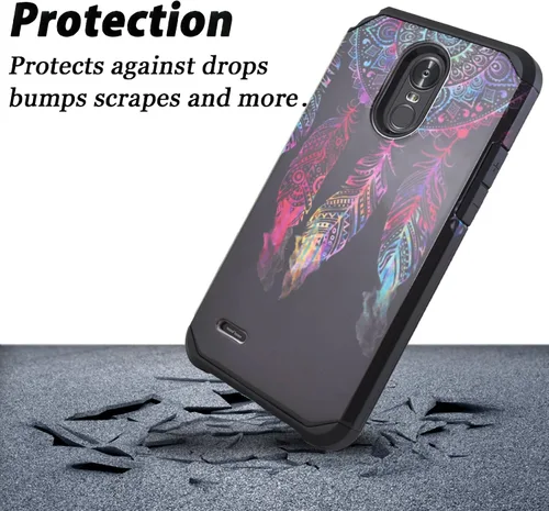 Vista 6 de LG Stylo 3 Caso, starshop [Slim Armor] Hybrid Dual Capas Rugged Impact Avanzado Armor carcasa de silicona suave