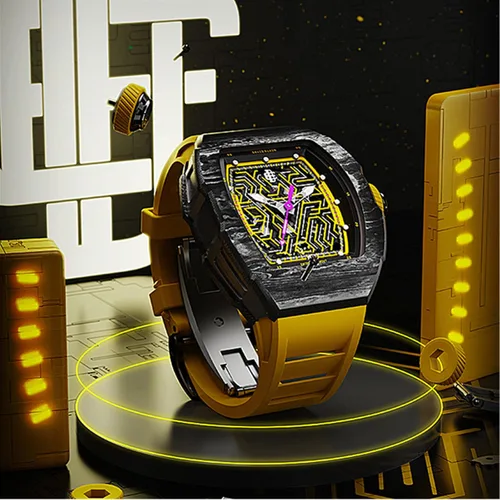 Vista 2 de DAVIS ELVIN Reloj automático para hombre estilo caballero barril de vino con movimiento automático suizo impermeable relojes mecánicos para hombre