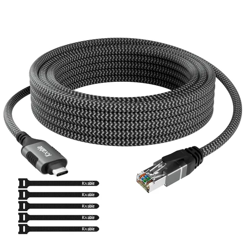 Vista 8 de Cable USB a Ethernet de 0.5 pies/6 pulgadas, USB tipo A a RJ45