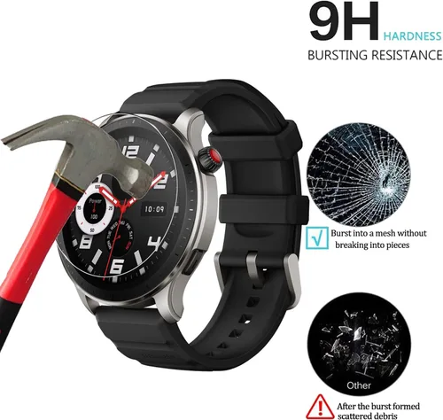 Vista 3 de Protector de pantalla de vidrio templado para Amazfit GTR 4, antiarañazos, antirreflejos, antihuellas, compatible con Amazfit GTR 4