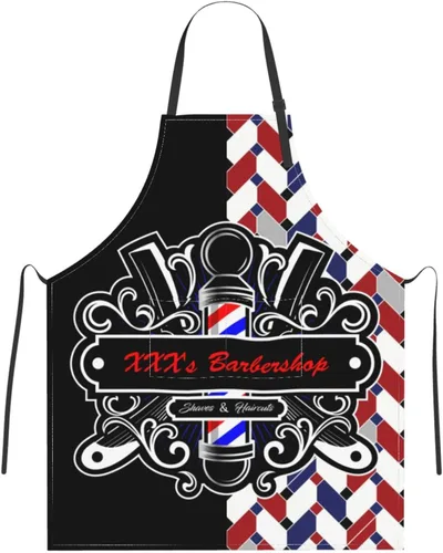 Vista 11 de Delantal de peluquería personalizado para hombres y mujeres, delantal de peluquería personalizado con bolsillos, delantal personalizado