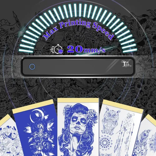 Vista 8 de Joyzan Impresora de la plantilla del tatuaje, impresora inalámbrica térmica