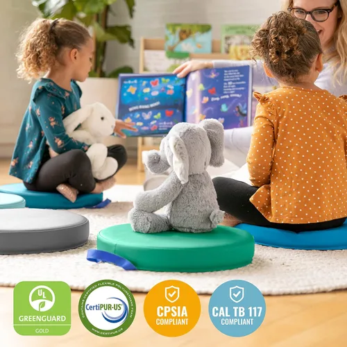 Vista 7 de ECR4Kids SoftZone - Cojines de suelo, redondos, asientos flexibles, contemporáneos, 6 piezas