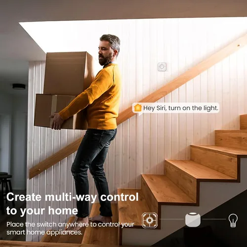 Vista 5 de Botón inteligente Onvis, interruptor inteligente de 5 teclas, controlador de escena, compatible con Apple HomeKit, activa automáticamente accesorios