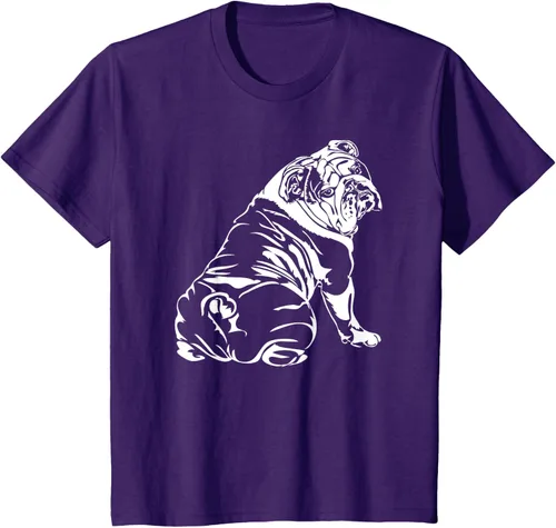 Vista 66 de Gracioso Bulldog Inglés playera perro Hund playera regalo, Azul (Heather blue)