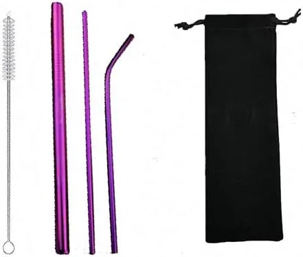 Vista 19 de 7 popotes de metal para beber con 2 cepillos de limpieza de 8.5 pulgadas, cuchara de barra reutilizable para café helado, bebida congelada, batidos
