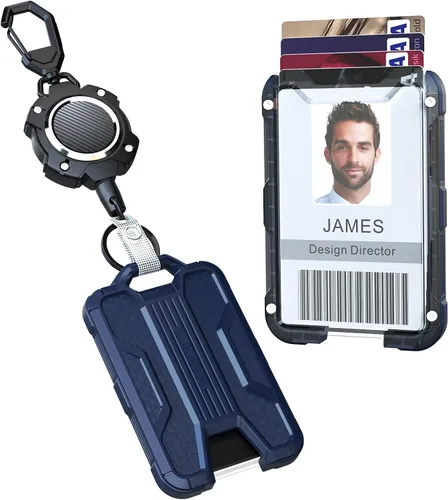 Vista 10 de LIUGX Soporte retráctil para insignias con clip de cinturón, llavero de mosquetón resistente, soporte duradero para tarjetas de identificación