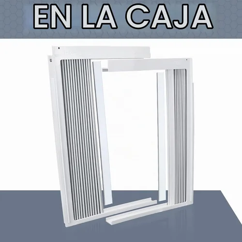 Vista 9 de Flamorrow Paneles laterales de aire acondicionado de ventana con marco, se adapta a aires acondicionados de ventana de 10,000 BTU, kit de relleno