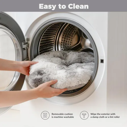Vista 13 de Avont Cueva de cama para gatos de interior, semi-cerrada con cojín lavable