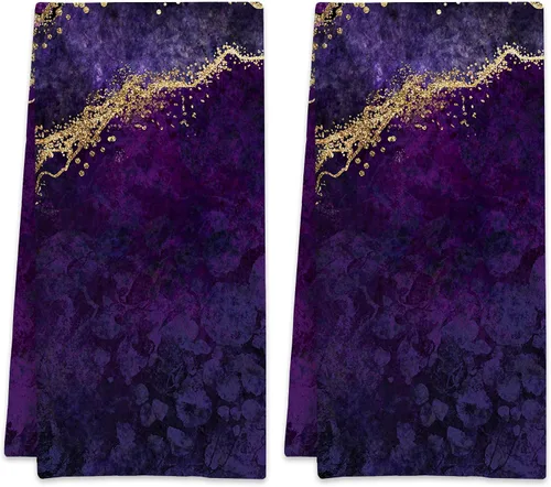 Vista 10 de Juego de 2 toallas de cocina abstractas bohemias florales de los años 70, toallas de mano de secado rápido para cocina, regalos para mujeres