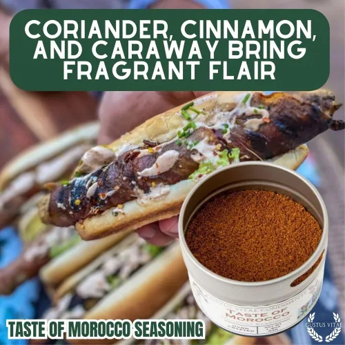 Vista 6 de Taste of Morocco - Condimento artesanal artesanal - Mezcla de especias gourmet - Sin OMG - 1.2 onzas - Lata magnética - Lote pequeño - Embalado a
